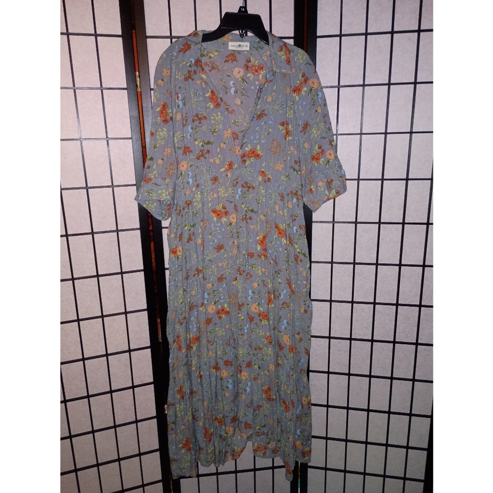 Natural Floral Rebecca Maxi Dress